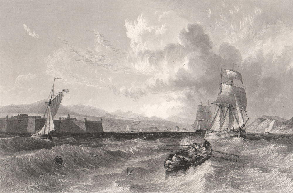 The Moray Firth with Forts George & Rose. Inverness-shire. Scotland. ALLOM 1838